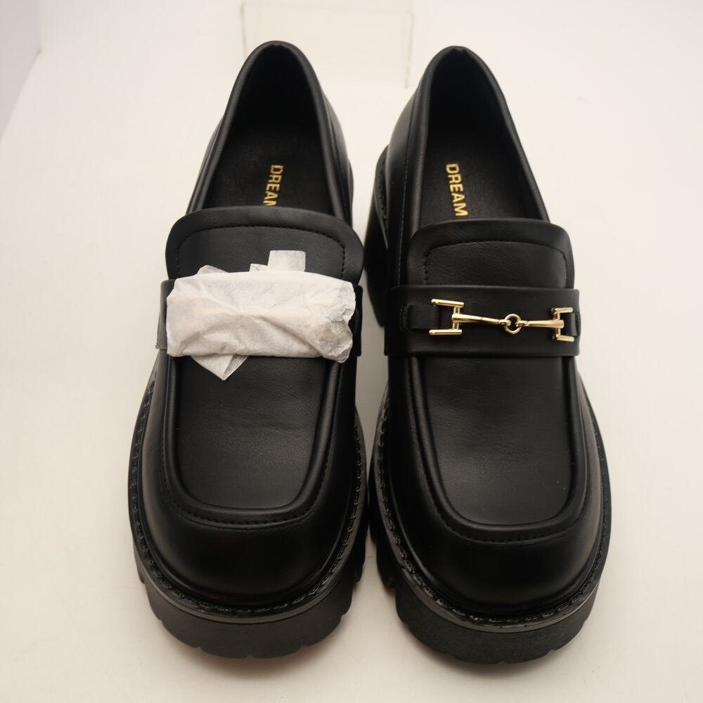 DREAM PAIRS Women's 7 Platform Loafer Chunky Heel Platform y2k Black NEW - Picture 3 of 9